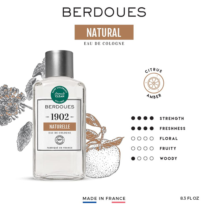 Berdoues 1902 Naturelle Eau De Cologne Tradition Splash 8.3 Oz / 245 Ml For Men, 16.96 Ounce