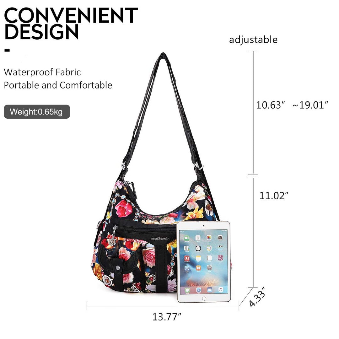 Women Multifunctional Soft Leather Handbag Purses Shoulder Hobo Backpack Crossbody Zipper Bag with Pocket (Fashion Brown)