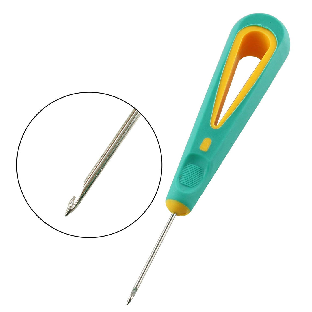 Steel Sticher Sewing Awl Shoes Repair Sewing Crochet Hook Needle Tool with Rubber Straight Head/Hook Head/Medium Hole Awl