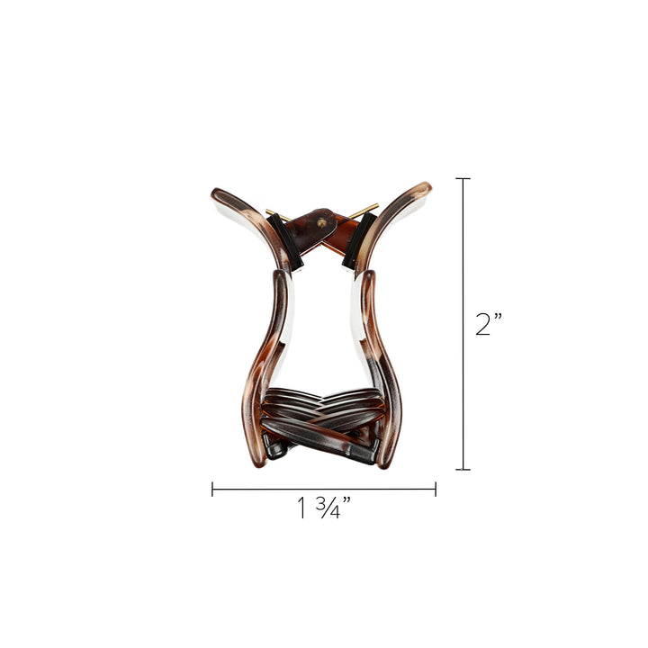 Caramel Horn : Large Cutout Rectangle Jaw - Caramel Horn