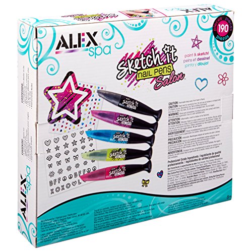 Toys Sketch It Nail Pens Salon Girls Fashion Activity, Sketch and Paint, Create Long Lasting Looks with Beautiful Nail Polish, For Ages 8 and up
