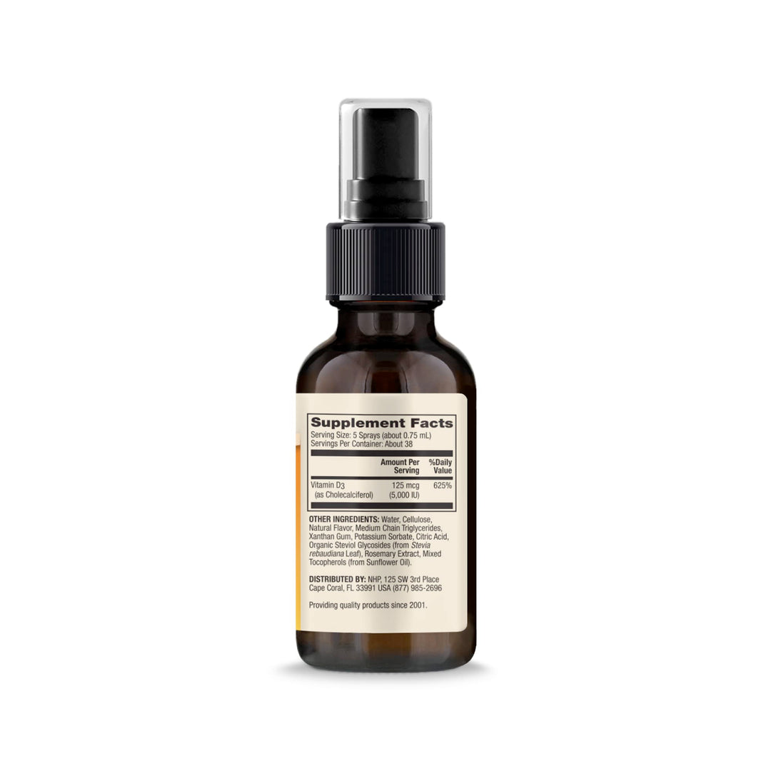 Dr. Mercola Vitamin D3 Sunshine Mist, 5000 IU Per Serving, 38 Servings, Dietary Supplement, Supports Immune and Joint Health, Non-GMO