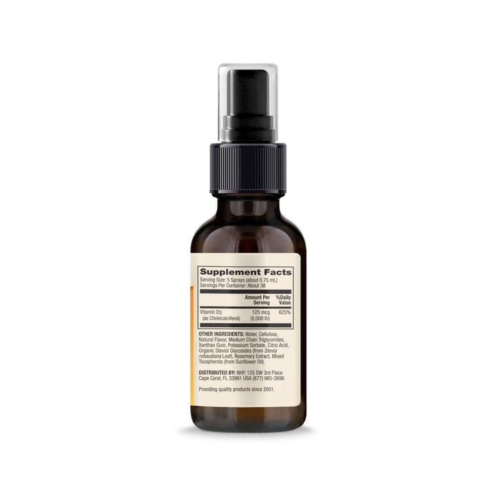 Dr. Mercola Vitamin D3 Sunshine Mist, 5000 IU Per Serving, 38 Servings, Dietary Supplement, Supports Immune and Joint Health, Non-GMO