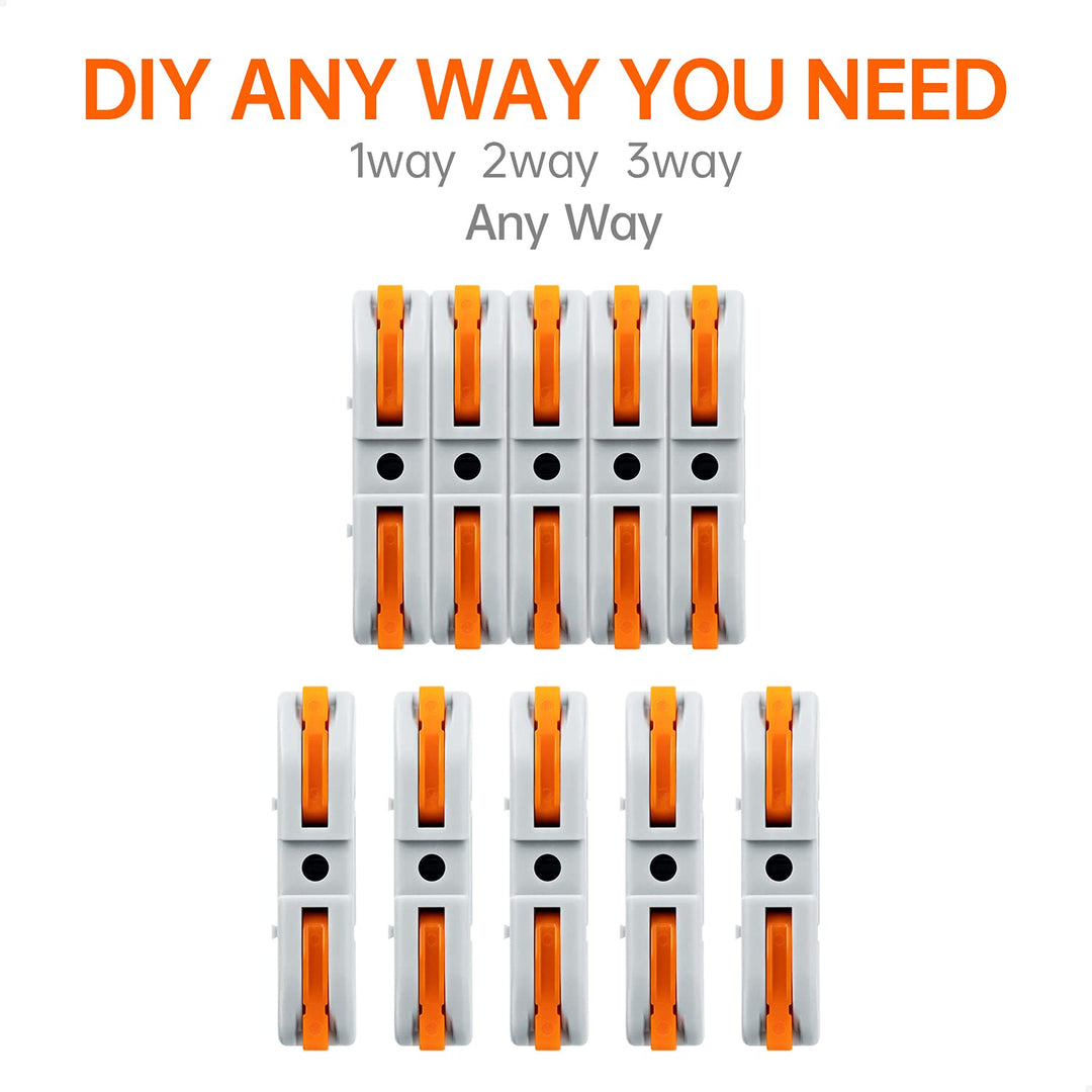 20 Pcs Wire Connector, 1 Conductor Compact Wire Connectors Splicing Connectors for Circuit Inline 24-12 AWG (Orange)