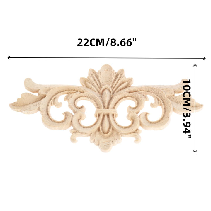 Wood Appliques Decorative Center Carved Onlays, Unpaint
