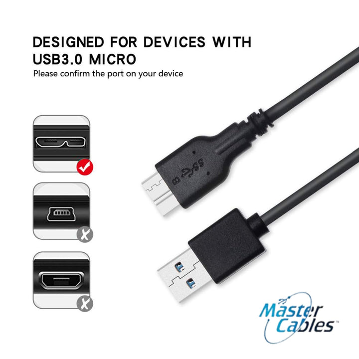 USB Cable Compatible with Lacie Hard Drive Replacement USB 3.0 Type A to Micro USB B Cable