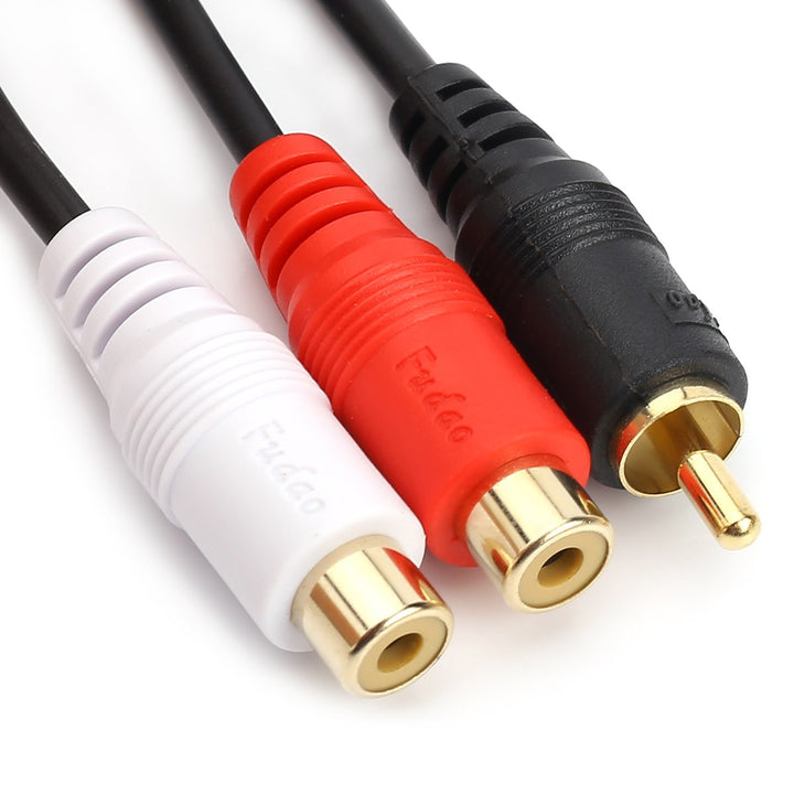 JSJ RCA (M) to 2 RCA (F) Stereo Audio Y Adapter Subwoof