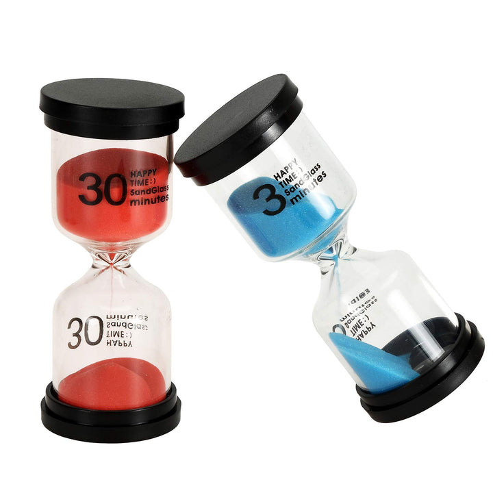 6 Pack Sand Timer, Colorful Hourglass Timer 1 min/3 mins/5 mins/10 mins/15 mins/30 mins Sandglass Timer for Kids Games Classroom Kitchen Home