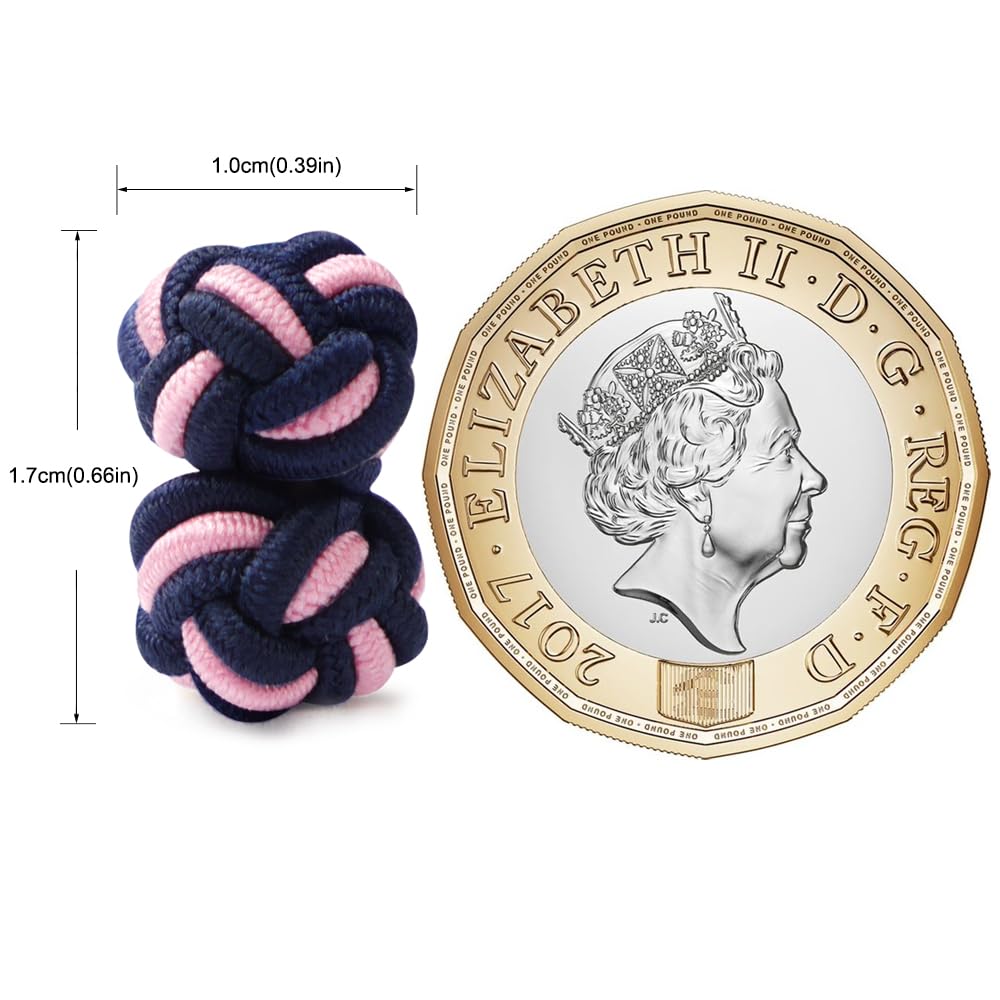 Silk Knot Fabric Cufflinks 5 Pairs Set for Mens/Womens Shirt Gift