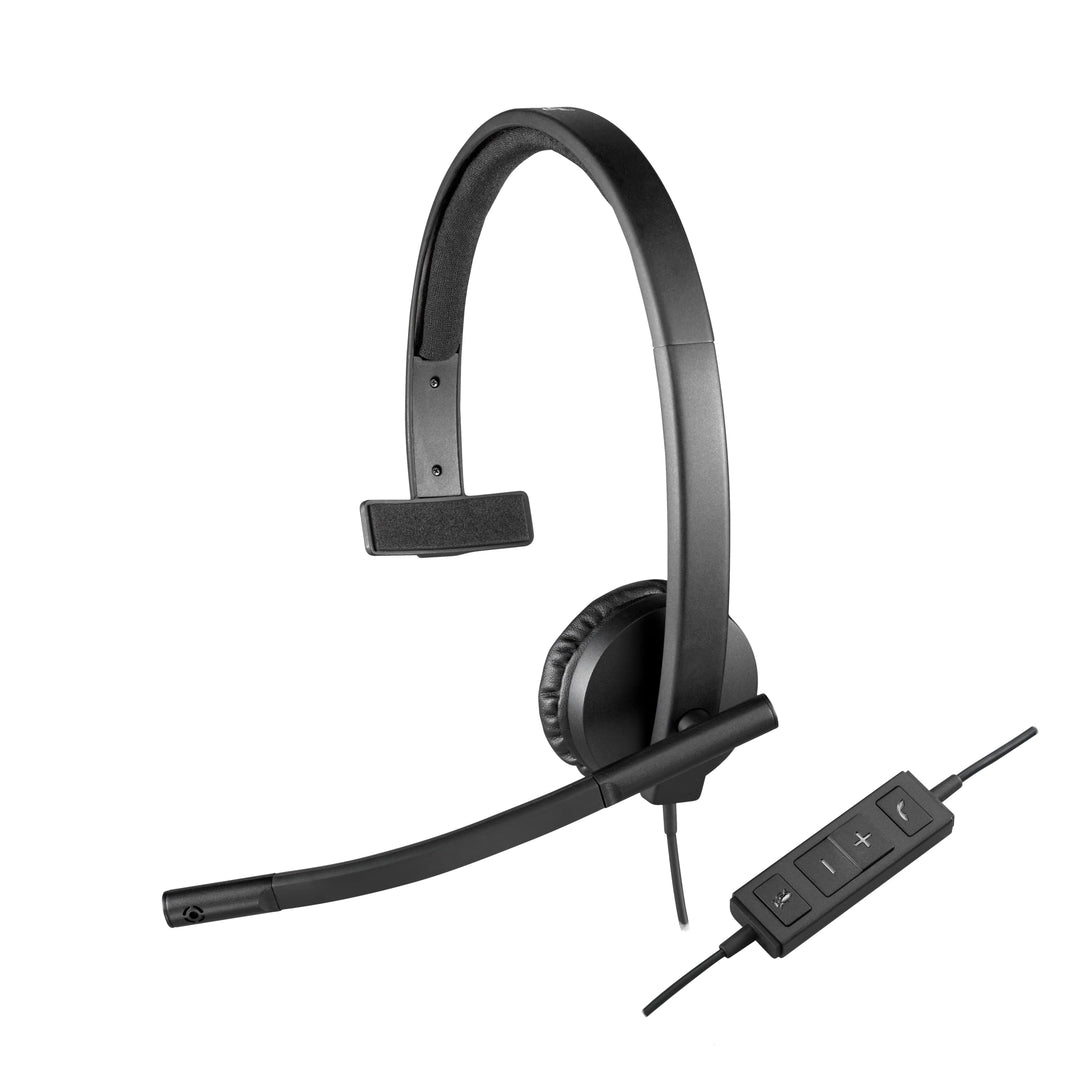 Logitech H570e Wired Headset, Mono Headphones with Nois