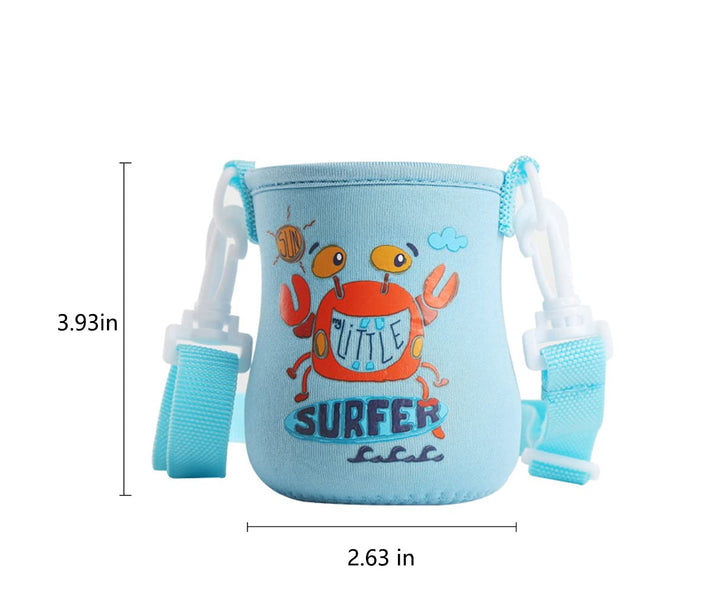 2 Pack-Children's Water Bottle Carrier, Protect and insulate your water bottle, With adjustable straps, Suitable for most children's water bottles - Dinosaurs + Giraffe