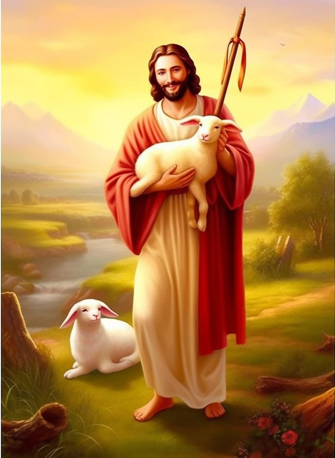 DIY 5D Diamond Painting Kits for Adults Jesus - Diamond Art Kits for Adults Heavenly Father | Full Drill Round | Mosaic Picture | Beginner | Home Wall Decor | 12x16inch