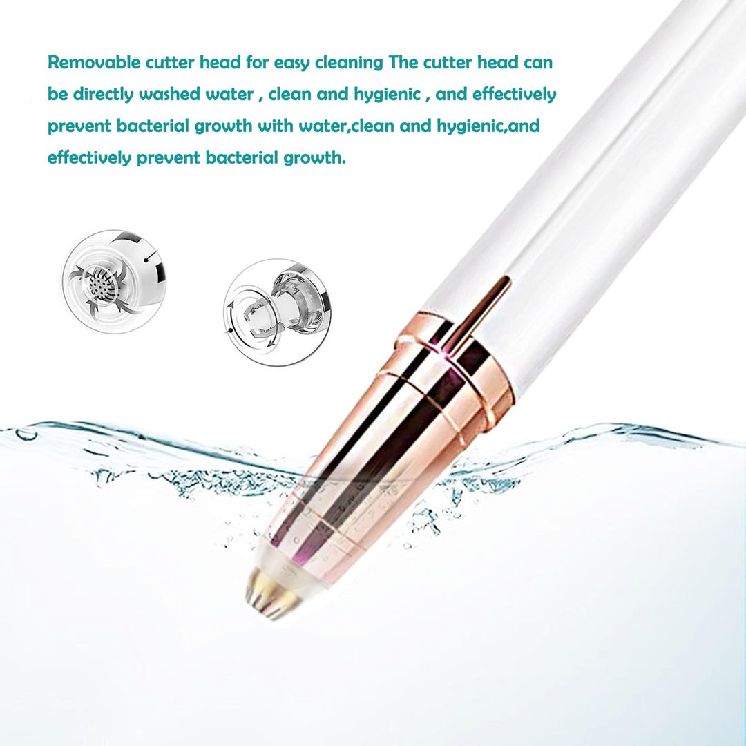 Eyebrow Hair Remover, USB Rechargeable Painless Precision Portable Electric Eyebrow Trimmer Pen, Safe Eyebrow Shaver Razor Tool(Rose Gold)