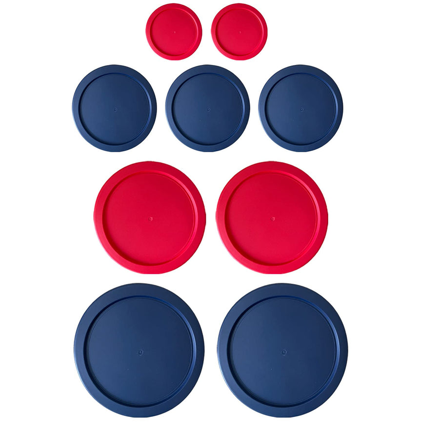 Replacement Lids for Pyrex (2) 7202-PC 1 Cup Red (3) 7200-PC 2 Cup Blue (2) 7201-PC 4 Cup Red (2) 7402-PC 6/7 Cup Blue Round