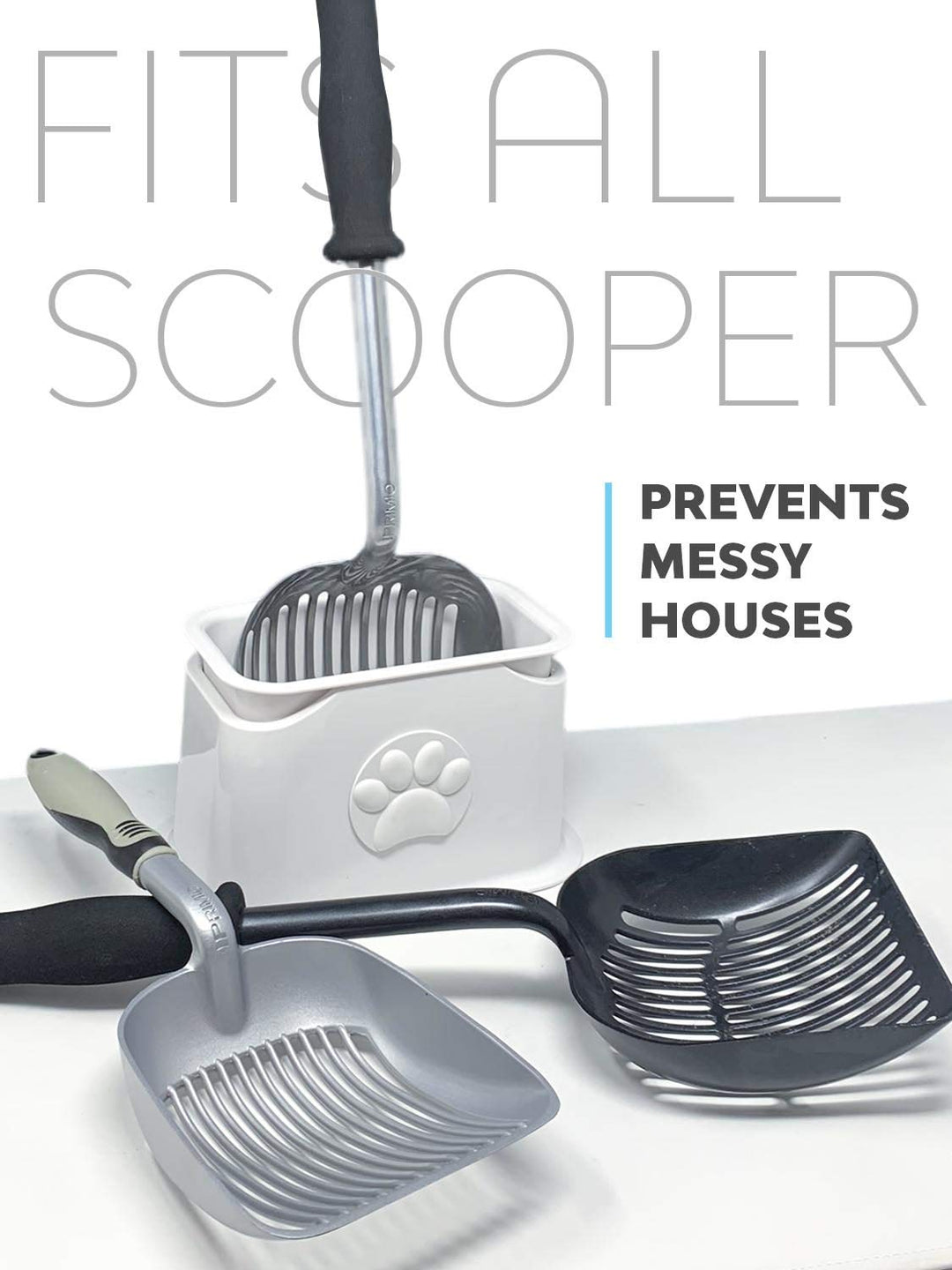 Universal Cat Litter Scooper Holder - Durable with Heavy Scoopers Holding Stability - Kitty Litter Box Scooper Accessory - Works with Plastic &amp; Metal Cat Litter Scoop Holder - 4 Color Options