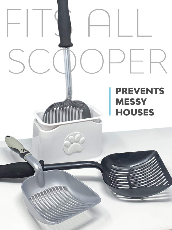 Universal Cat Litter Scooper Holder - Durable with Heavy Scoopers Holding Stability - Kitty Litter Box Scooper Accessory - Works with Plastic &amp; Metal Cat Litter Scoop Holder - 4 Color Options