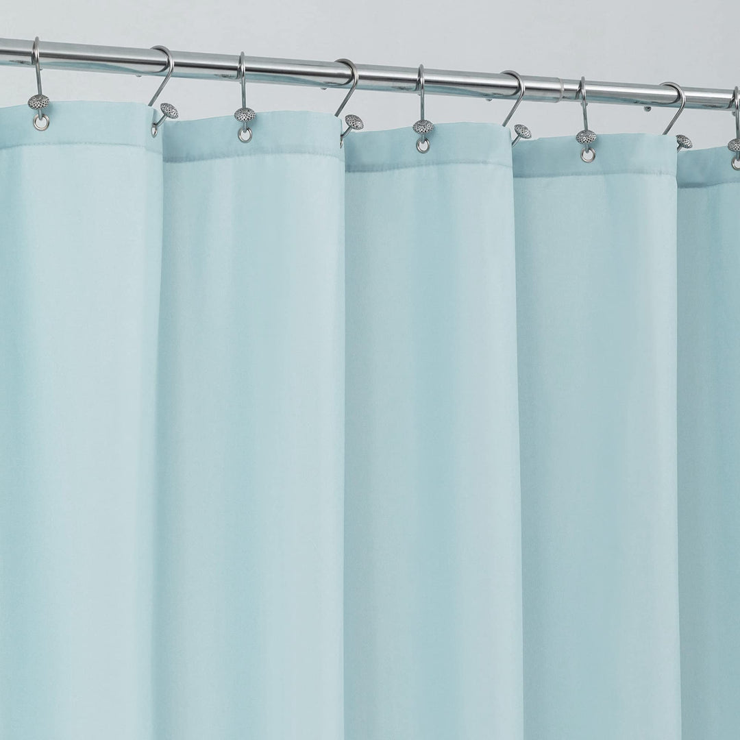 Waterproof Fabric Shower Curtain Liner, Washable Cloth Shower Curtain for Bathroom - Standard Size 72x72, Blue