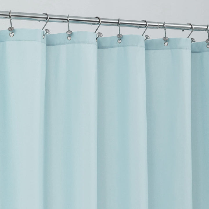 Waterproof Fabric Shower Curtain Liner, Washable Cloth Shower Curtain for Bathroom - Standard Size 72x72, Blue