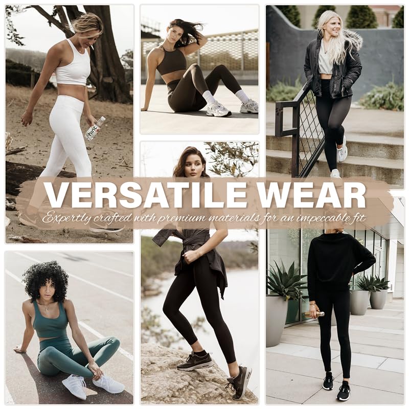 3 Pack Leggings for Women High Waisted No See-Through Tummy Control Soft Yoga Pants Womens Workout Athletic Running Leggings