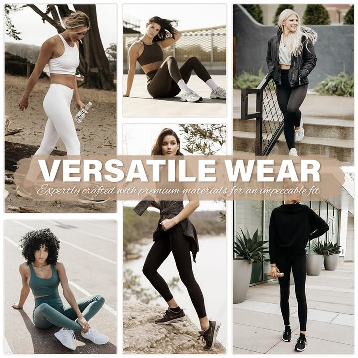 3 Pack Leggings for Women High Waisted No See-Through Tummy Control Soft Yoga Pants Womens Workout Athletic Running Leggings