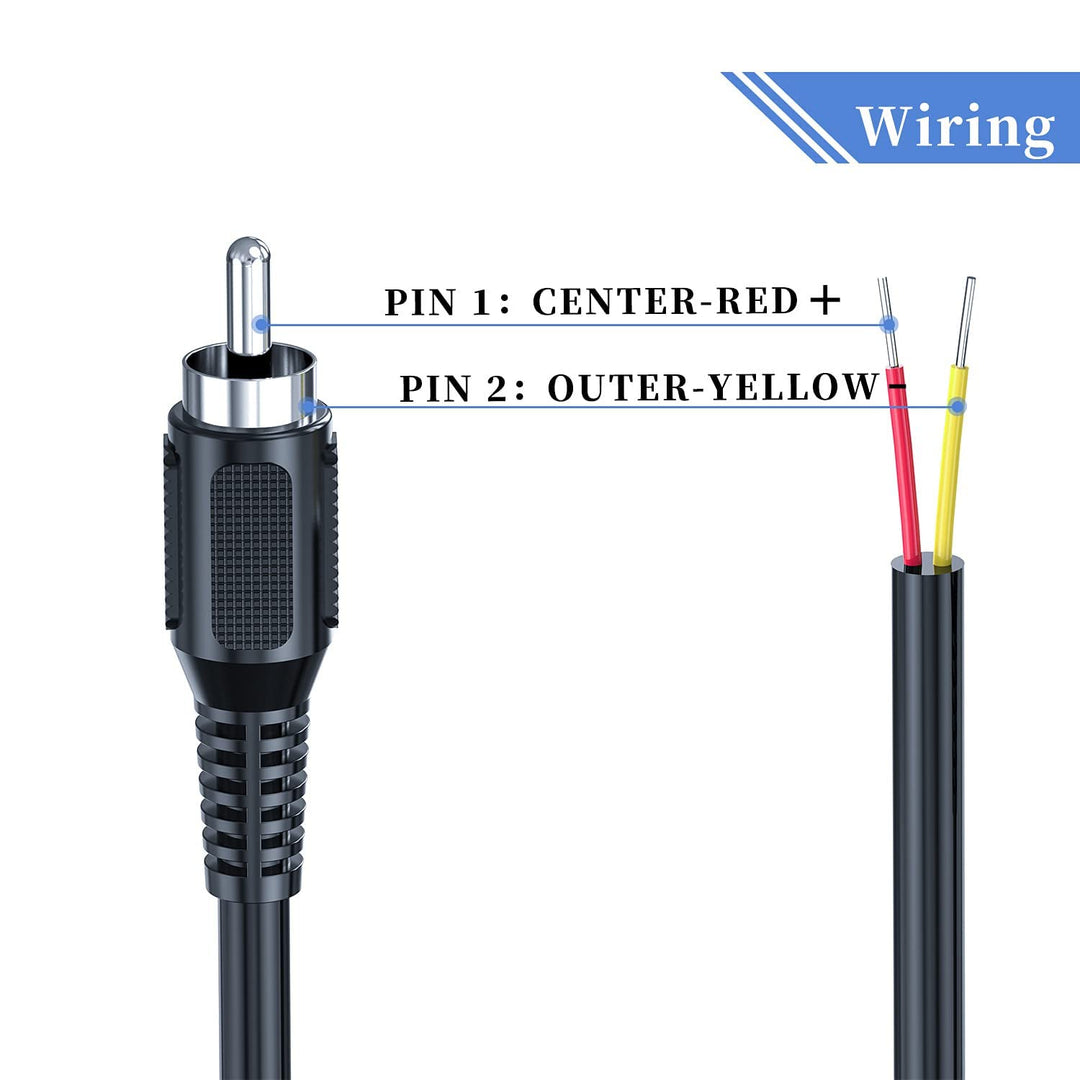 RCA to Speaker Wire, 18AWG 2 Pack 6ft RCA Male Plug Ada