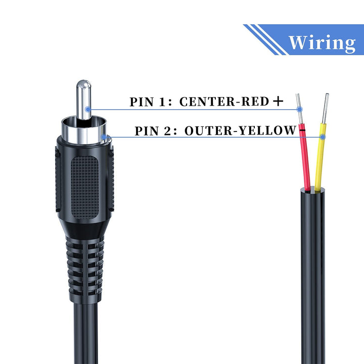 RCA to Speaker Wire, 18AWG 2 Pack 6ft RCA Male Plug Ada