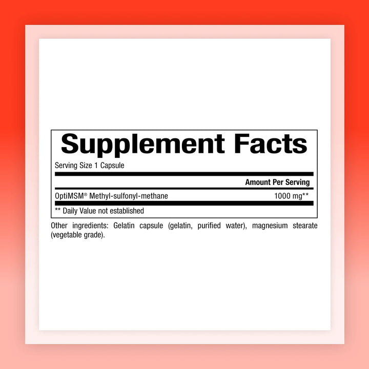 Natural Factors, MSM, Supports Healthy Joints, Hair, Skin and Nails, 180 Capsules