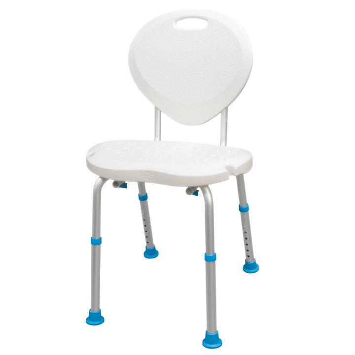 Aquasense Adjustable Bath and Shower Chair with Non-Slip Comfort Seat and Backrest, White