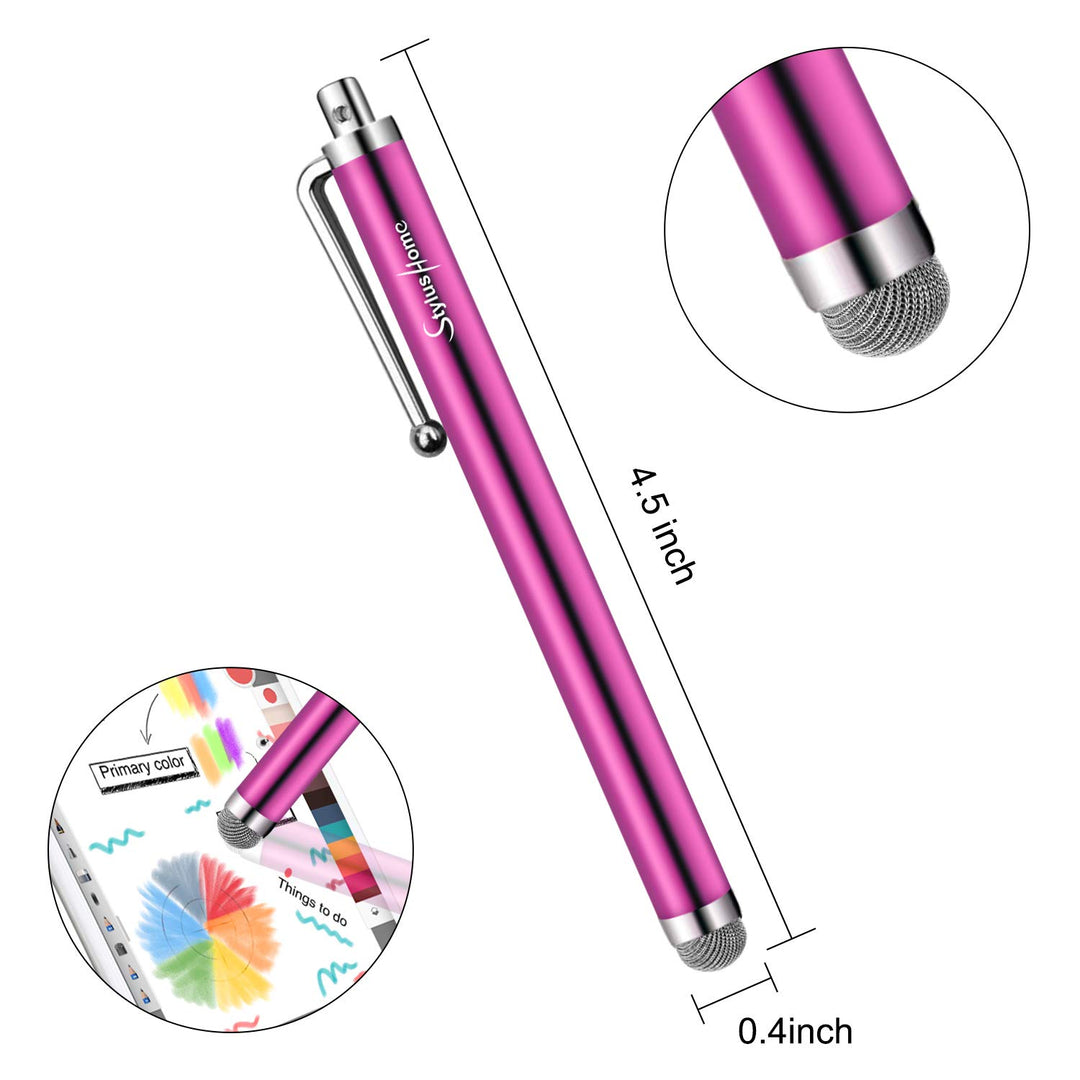 10 Pack Stylus Pens for Touch Screens, Mesh Fiber Tip Stylus Pens for ipad iPhone Tablets Samsung All Precision Capacitive Universal Touch Screen Devices