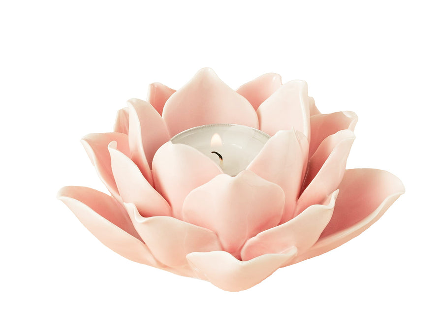 Pretty Home Ceramic Lotus Candle holder Handmade Petals