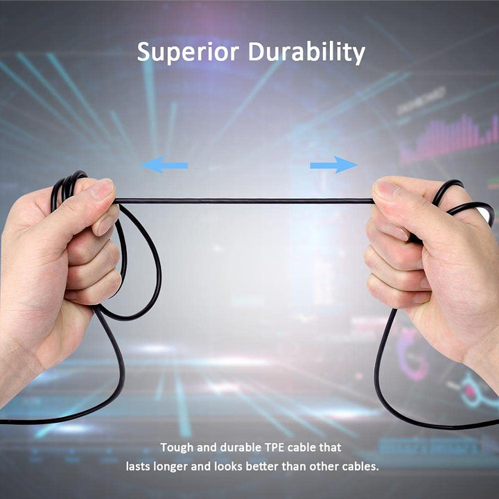 Replacement Cable Cord Compatible with SteelSeries Arctis 3, Arctis Pro Wireless, Arctis 5, Arctis 7, Arctis Pro Gaming Headset, Audio Cable 3.5mm Fit for GameDac(2 in 1, Black)