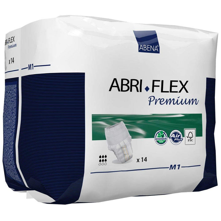 Abena Abri-Flex Premium Protective Underwear, Level 1, (Extra Small To XX-Large Sizes) Medium, 14 Count