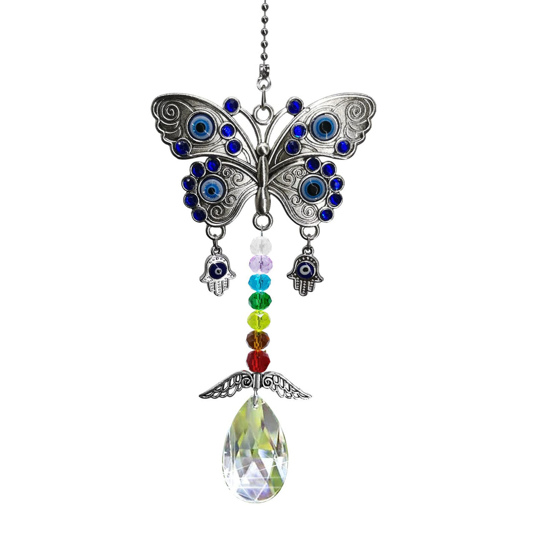 Hanging Car Charm for Rear View Mirror,Blue Evil Eye Bu