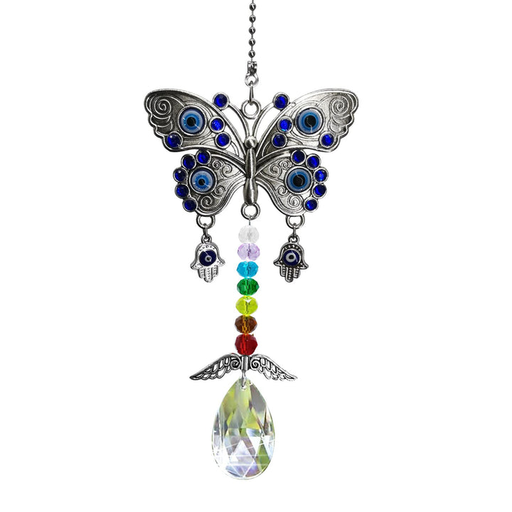 Hanging Car Charm for Rear View Mirror,Blue Evil Eye Bu