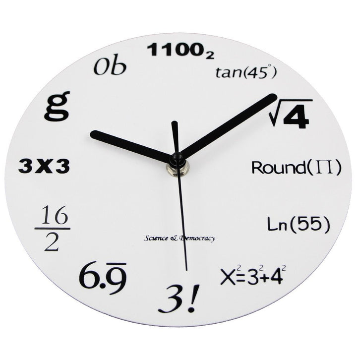 8 Math Clock, Unique Wall Clock Modern Design Novelty Maths Equation Clock - Each Hour Marked by a Simple Math Equation
