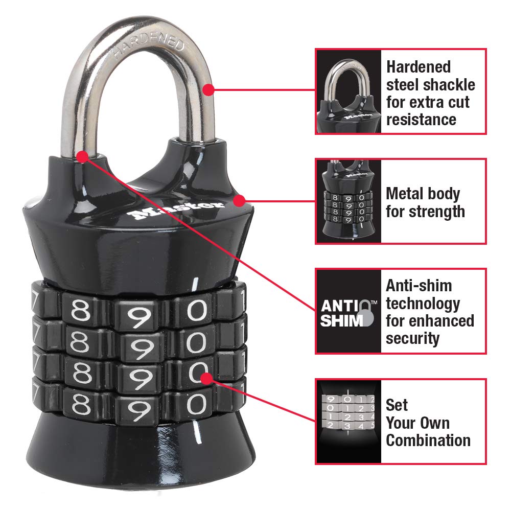 1535D Locker Lock Set Your Own Combination Padlock, 1 Pack, Colors May Vary