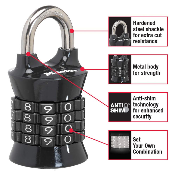 1535D Locker Lock Set Your Own Combination Padlock, 1 Pack, Colors May Vary