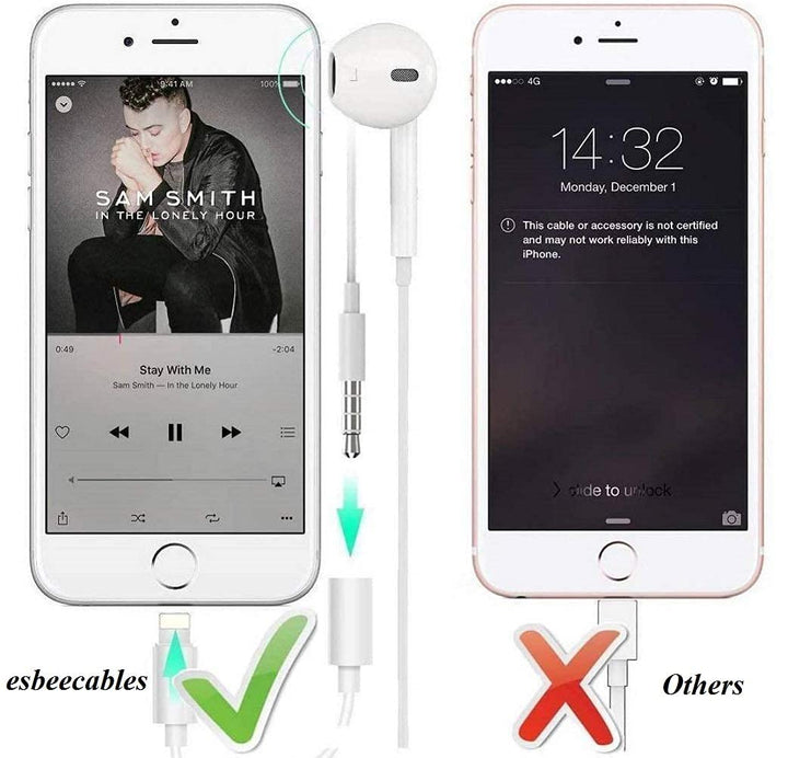 esbeecables 2 Pack for iPhone 3.5mm Headphones Adapter,