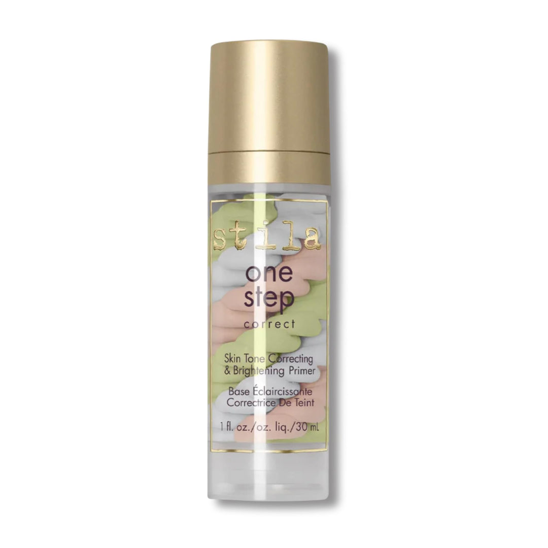 One Step, Color Corrector &amp; Brightening Primer Facial Serum to Even Skin Tone, Moisturize &amp; Hydrate, Oil-Free Makeup 1 Fl. Oz.