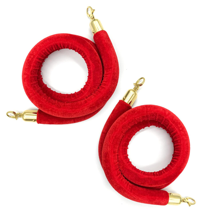 2 pcs Velvet Rope,Crowd Control Rope Safety Barrier,Thick Stanchions Queue Barrier Rope for Red Carpet Events,Holleywood Themed Birthday Party Decorations,Car Shows,Grand Opening Ceremony