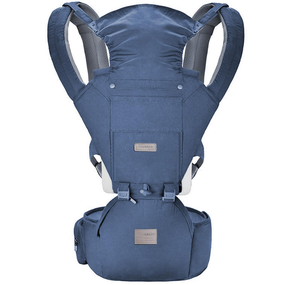 Baby Carrier Newborn to Toddler, YIYUNBEBE Adjustable Detachable Baby Carrier with Hip Seat, All Seasons Baby Holder Carrier for Dad Mom, Blue