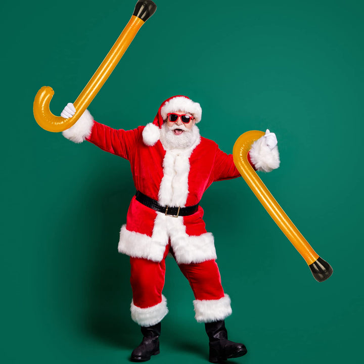 2 Pcs Old Man Inflatable Canes Funny Old Age Costume Accessories Retirement Party Decorations Joke Over The Hill Gag Gifts for Kids,100th Day of School, Senior Retirement, Halloween