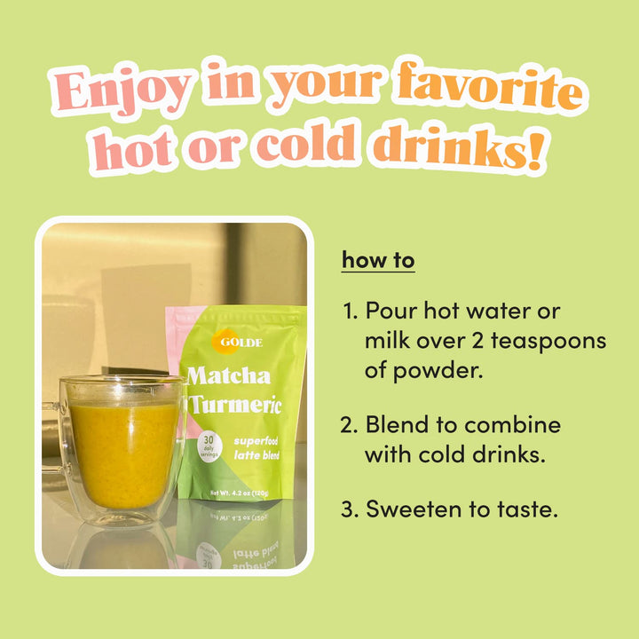 - Superfood Latte Blend - Matcha Turmeric - Plant-Based w/Turmeric, Coconut, &amp; Matcha - Stress Balance - Vegan, Keto, &amp; Sugar-Free - 30 Servings