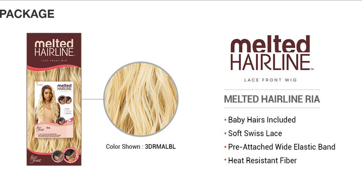 Premium Swiss Lace Front Wig Melted Hairline RIA Ear-to-Ear Soft Lace Pre-attached Elastic band Pre-Plucked (DR2/AUTBRN)