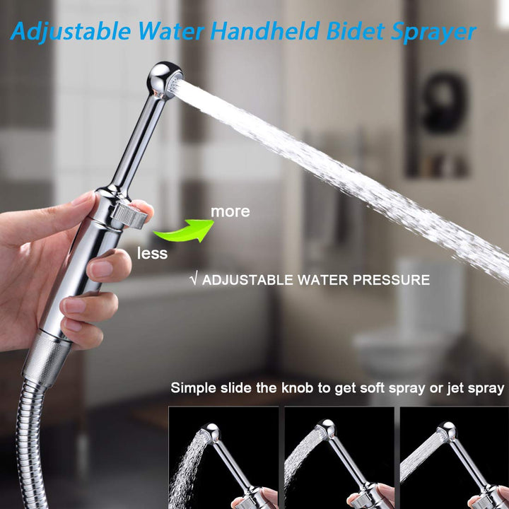 Bidet Sprayer for Toilet, Handheld Bidet Toilet Water Sprayer Kit Cloth Diaper Toilet Jet Sprayer Polished Chrome-Multi Mode with Anti-high Water Pressure Hose