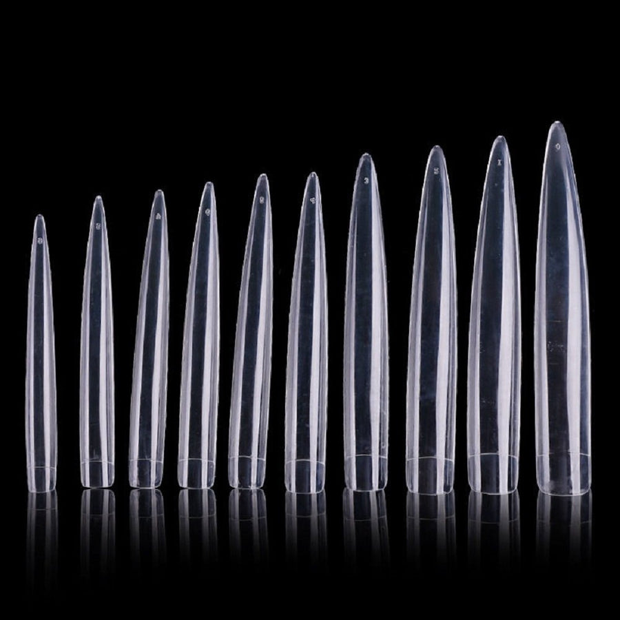 120pcs White/clear/natural Long Sharp Stiletto Fake Nail Tips False Nail Art Tip Manicure Clear AD