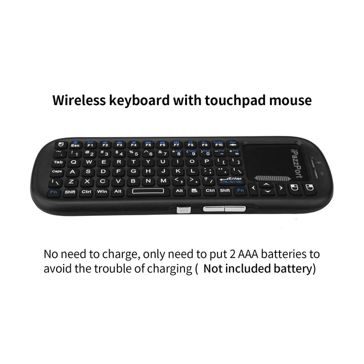 2.4G Mini Wireless Keyboard with Touchpad Mouse Combo, Lightweight Portable Keyboard Controller, Compatible with Android TV Box/PC/Tablets/PS4/Raspberry Pi 3/HTPC KP-810-19S