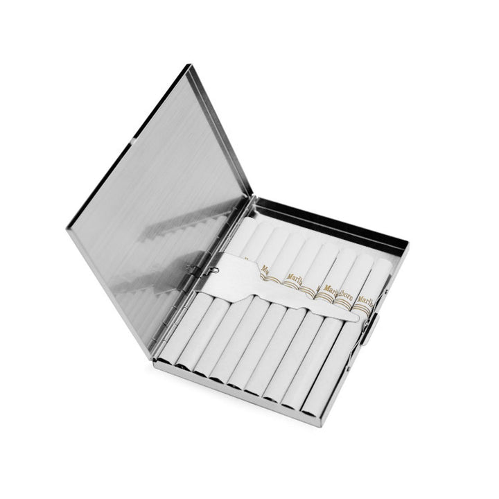 Extra Slim Stainless Steel Cigarette Case Holds 9 Cigar