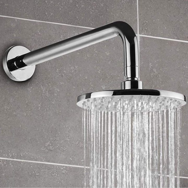 Shower Arm, Extra Fixed Arm with Flange, Stainless Steel Wall-Mounted ShowerHead Arm (15 Inch, Chrome Finish)