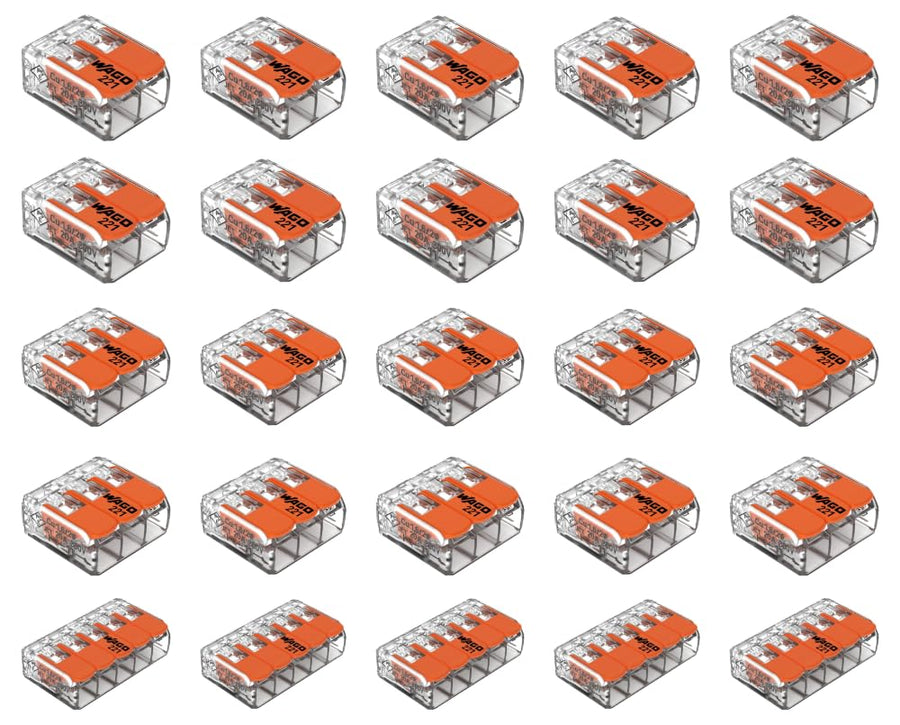Wago 2 Port (10) 3 Port (10) 5 Port (5) 221 Splicing Connector, Lever-Nut Assortment Pocket Pack for All Wire 12-24 AWG